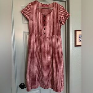 Pyne and Smith Geranium Check Dress - medium